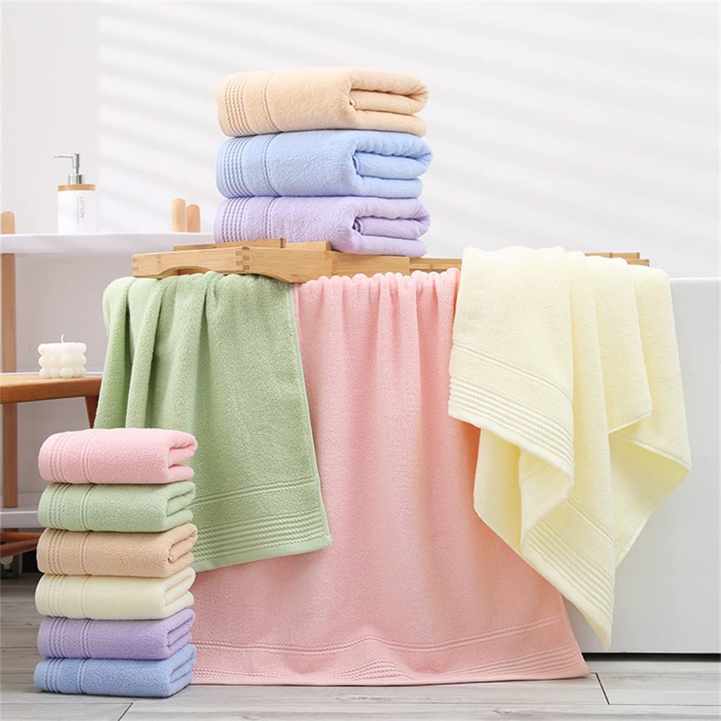 Home Fashion Solid Color Twisted Towel Set Gift 1 Piece Large Shower Towel 2 Pieces Face Towel Cleaning for Family