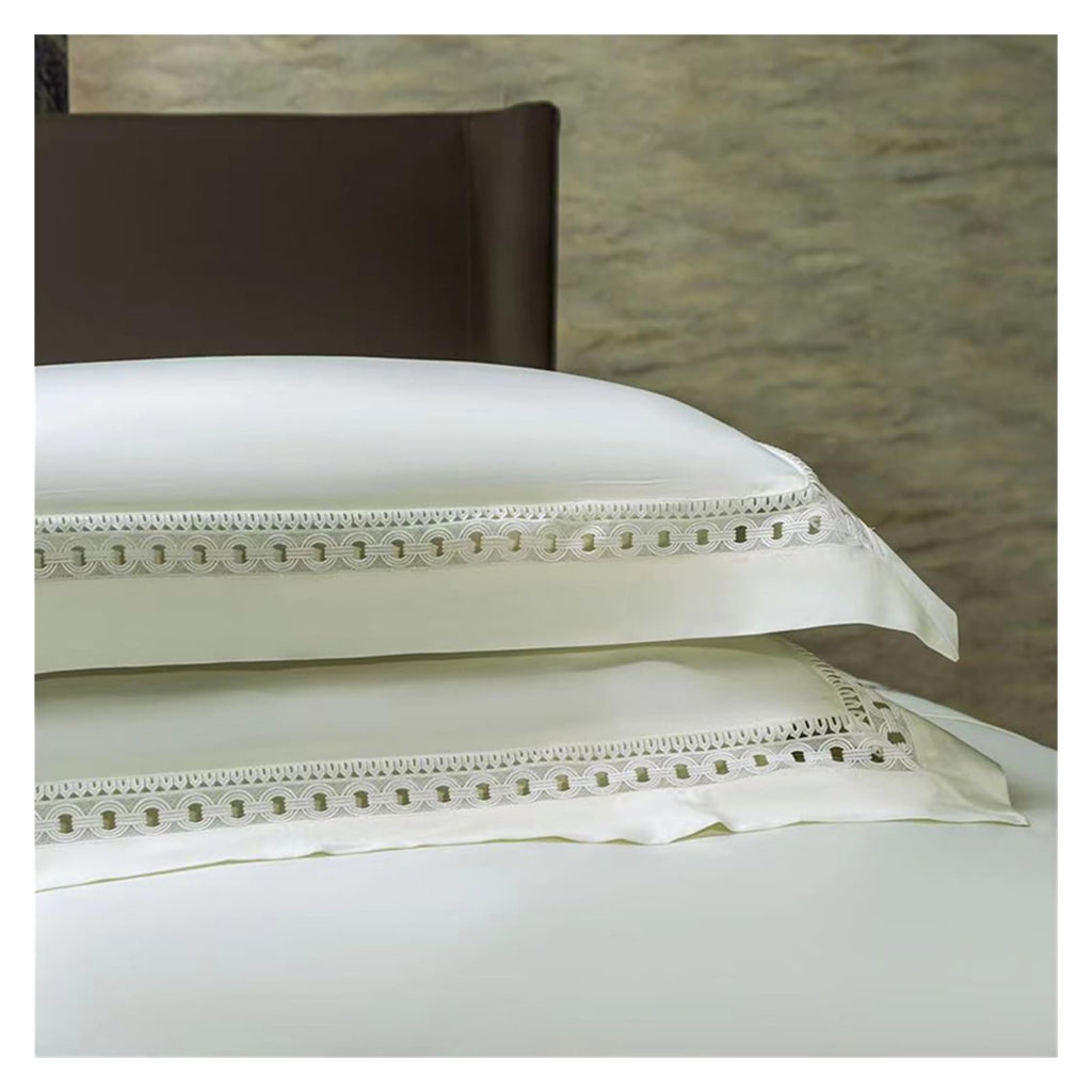 YUSIWOAL Satin Sheets King Size Bed Set Egyptian Cotton Sheet Bed Set Extra-Long Staple Cool Breathable Ultra Comfort Double Hem-Stitched Flat Fitted and 2 Pillow Cases Bed Four Pieces Set