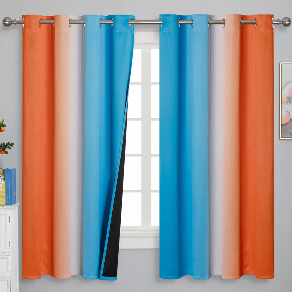 Estelar Textiler Ombre Blackout Curtains for Bedroom 2 Panels Set