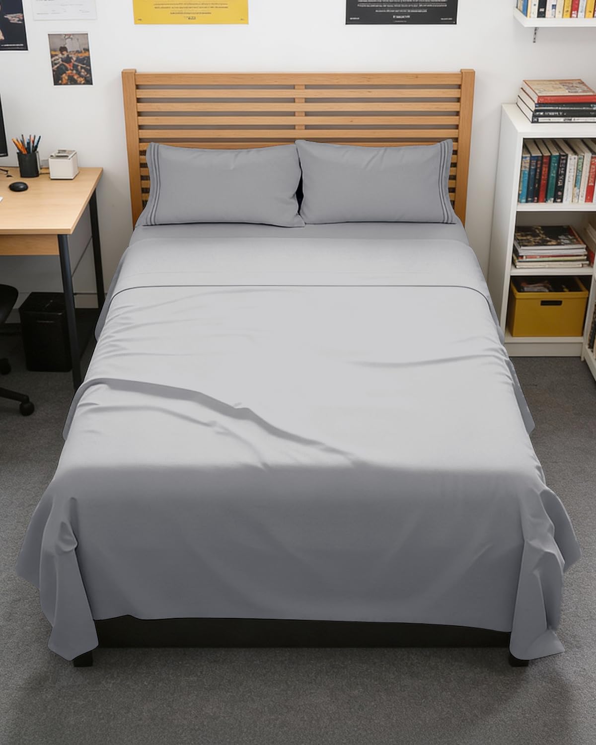 CGK Unlimited 4 Piece Sheet Set - Ultra-Soft, Breathable & Cooling Bed Sheets Set - Hotel Luxury Bedding for Women & Men with Deep Pockets - Wrinkle & Fade Free - Oeko-Tex