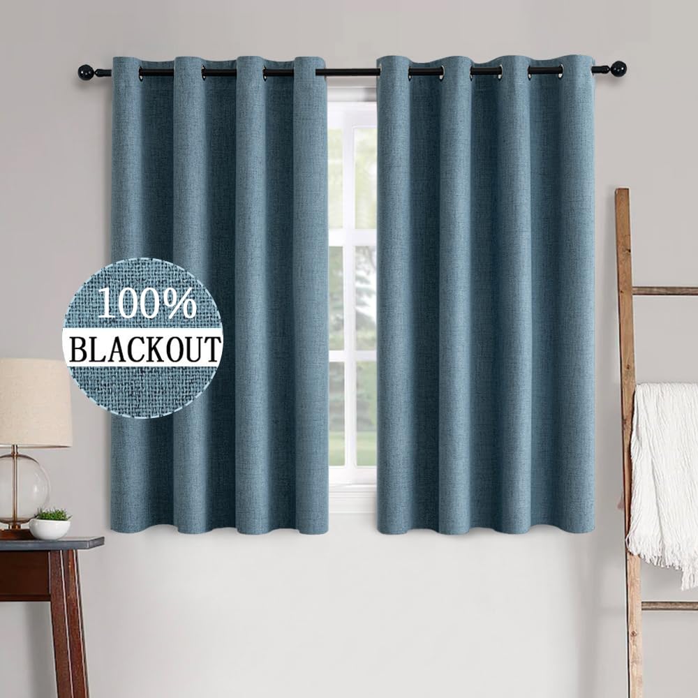 MIULEE Linen-Textured Thermal Insulated Blackout Curtains