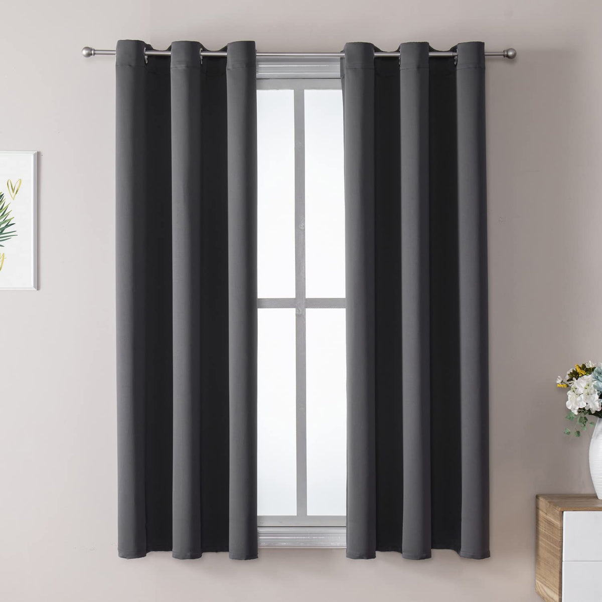 ChrisDowa 2-Panel Thermal Insulated Blackout Curtains