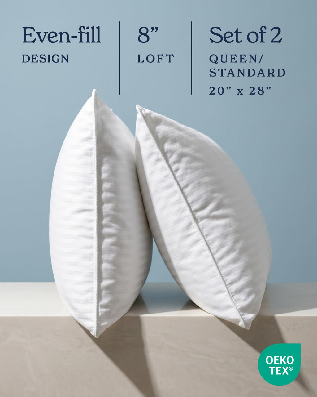 Beckham Hotel Collection Bed Pillows Set of 2 - Down Alternative Bedding Gel Cooling Big Pillow for Back, Stomach or Side Sleepers