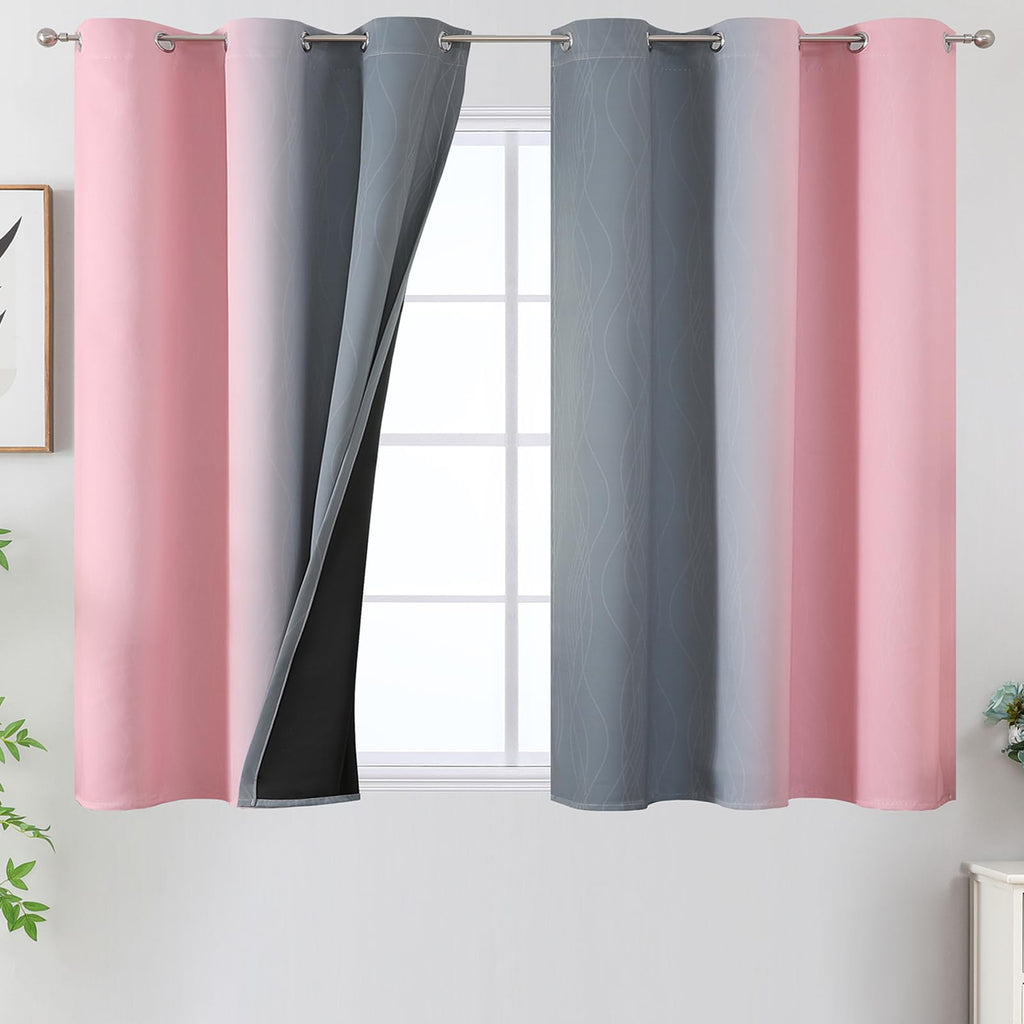 Estelar Textiler Ombre Blackout Curtains for Bedroom 2 Panels Set