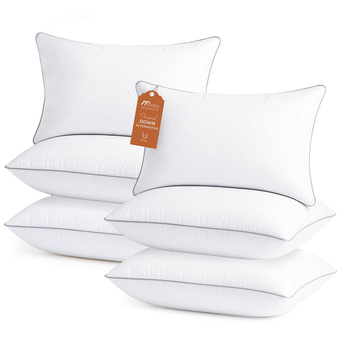 Sasttie 2-Pack Firm Down-Alternative Bed Pillows
