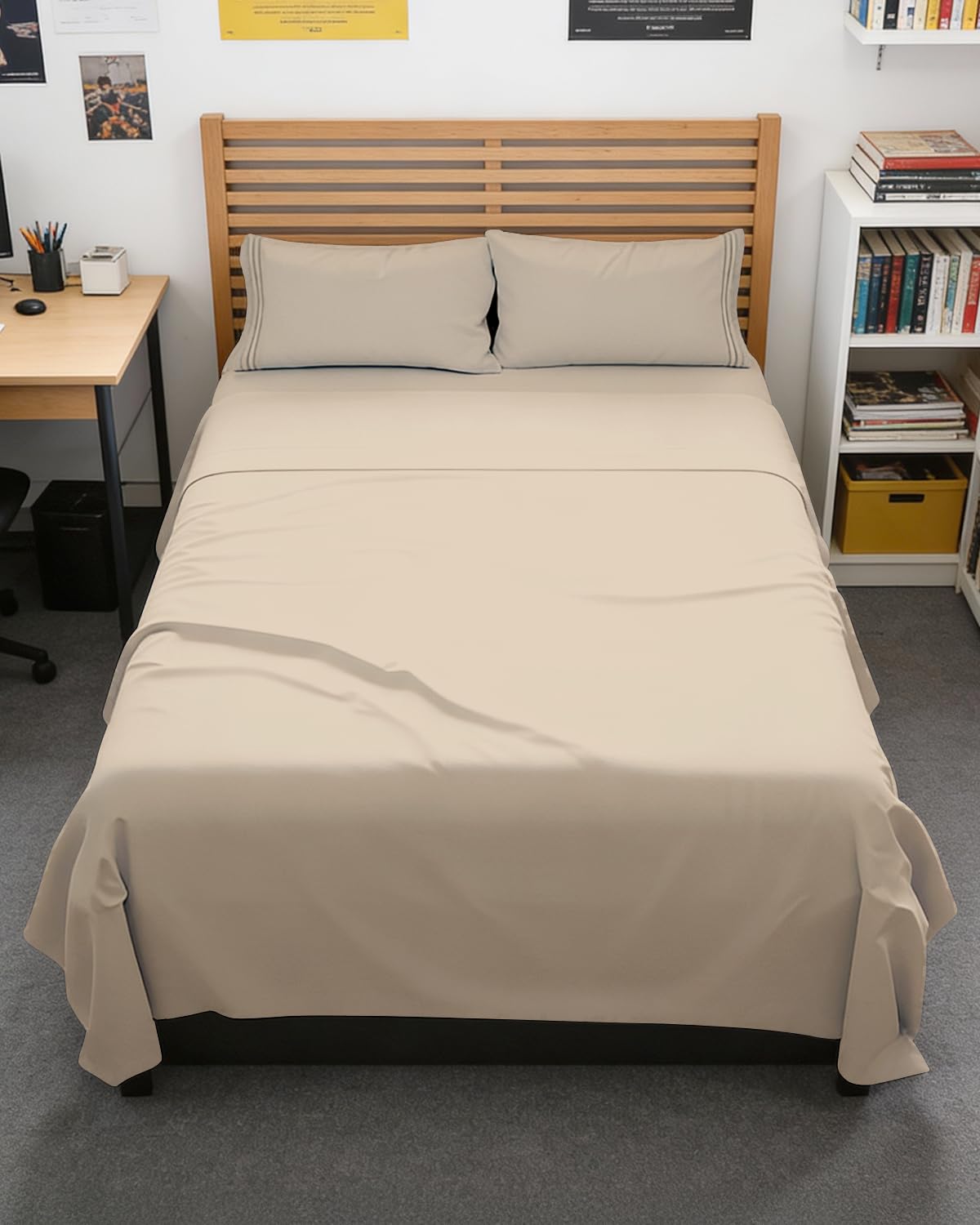 CGK Unlimited 4 Piece Sheet Set - Ultra-Soft, Breathable & Cooling Bed Sheets Set - Hotel Luxury Bedding for Women & Men with Deep Pockets - Wrinkle & Fade Free - Oeko-Tex