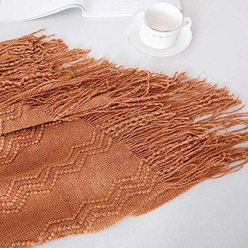 BOURINA Throw Textured Solid Soft Sofa Throw Couch Cover Knitted Decorative Blanket