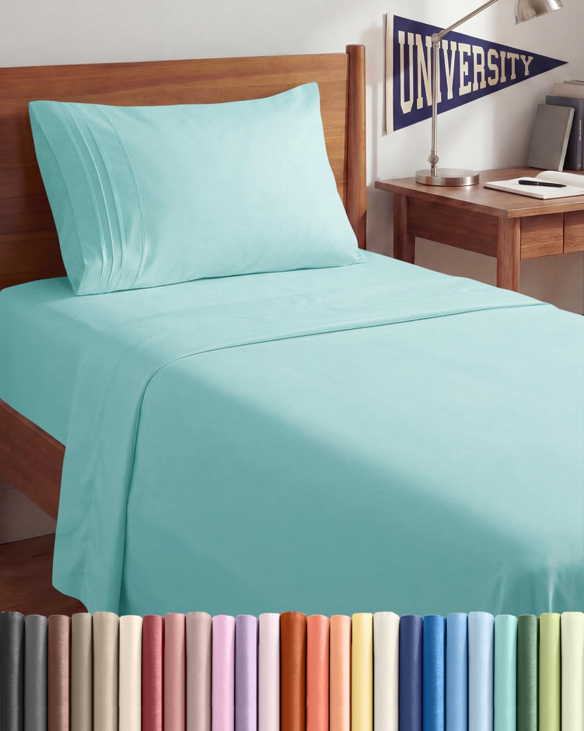 CGK Unlimited 4 Piece Sheet Set - Ultra-Soft, Breathable & Cooling Bed Sheets Set - Hotel Luxury Bedding for Women & Men with Deep Pockets - Wrinkle & Fade Free - Oeko-Tex