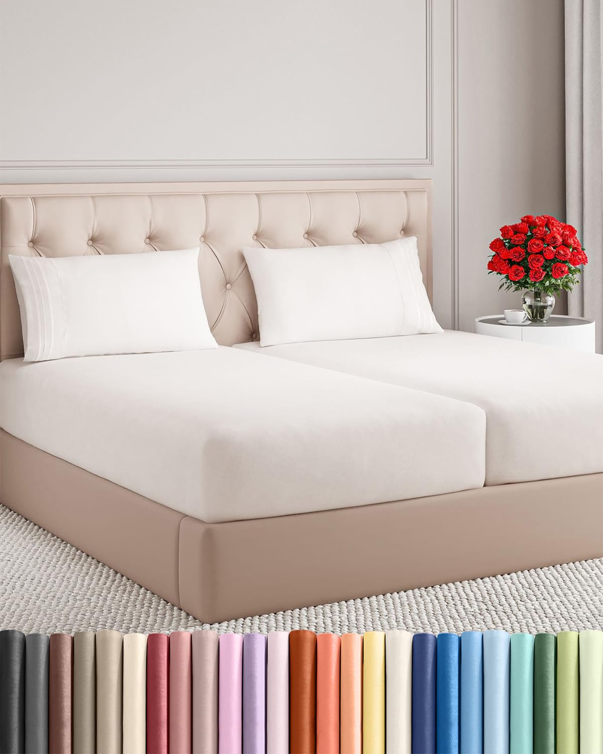 CGK Unlimited 4 Piece Sheet Set - Ultra-Soft, Breathable & Cooling Bed Sheets Set - Hotel Luxury Bedding for Women & Men with Deep Pockets - Wrinkle & Fade Free - Oeko-Tex