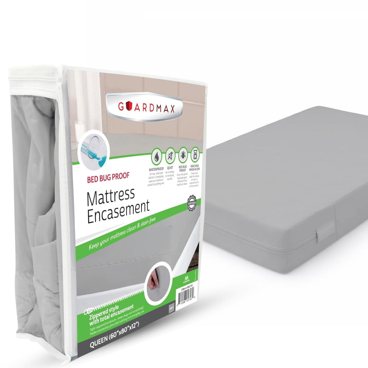 Guardmax Waterproof Jersey-Knit Zippered Mattress Encasement