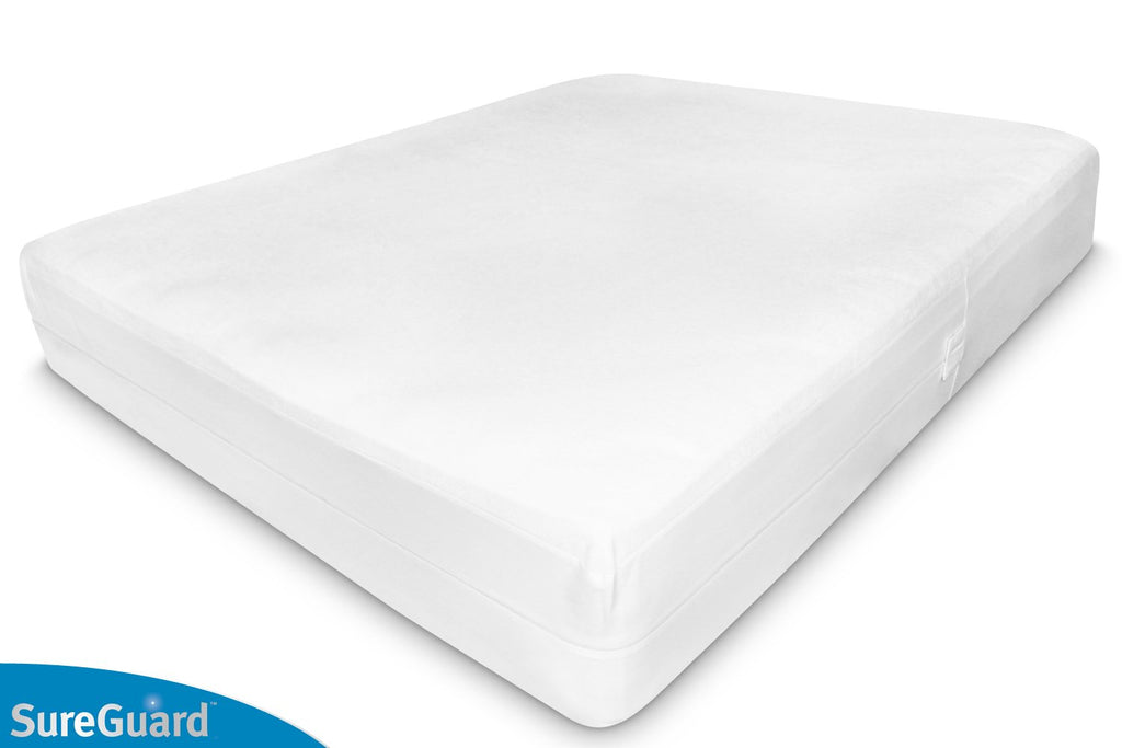 SureGuard Mattress Encasement - 100% Waterproof, Bed Bug Proof, Hypoallergenic - Premium Zippered Six-Sided Cover