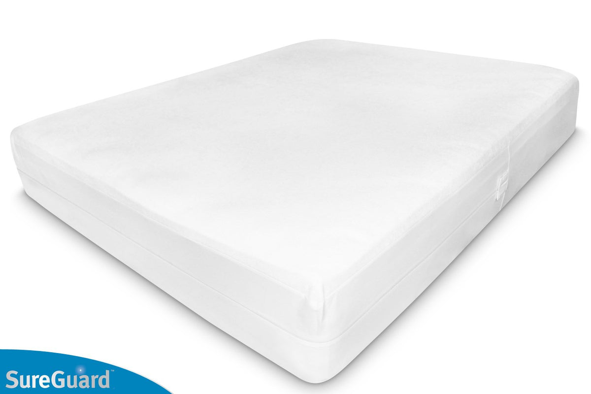 SureGuard Mattress Encasement - 100% Waterproof, Bed Bug Proof, Hypoallergenic - Premium Zippered Six-Sided Cover