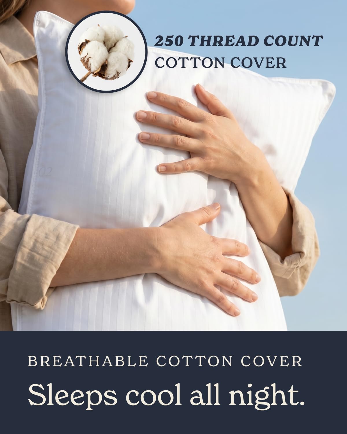 Beckham Hotel Collection Bed Pillows Set of 2 - Down Alternative Bedding Gel Cooling Big Pillow for Back, Stomach or Side Sleepers