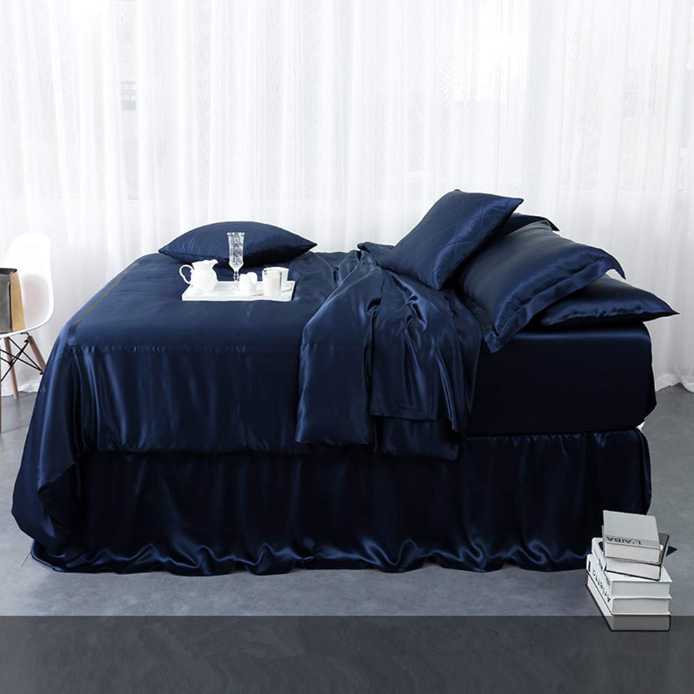Orose 4Pcs 30 Momme Silk Sheets Set Seamless Custom,Thick, Deep Pocket 100% Charmeuse Mulberry Silk Bedding Top Flat Bottom Fitted