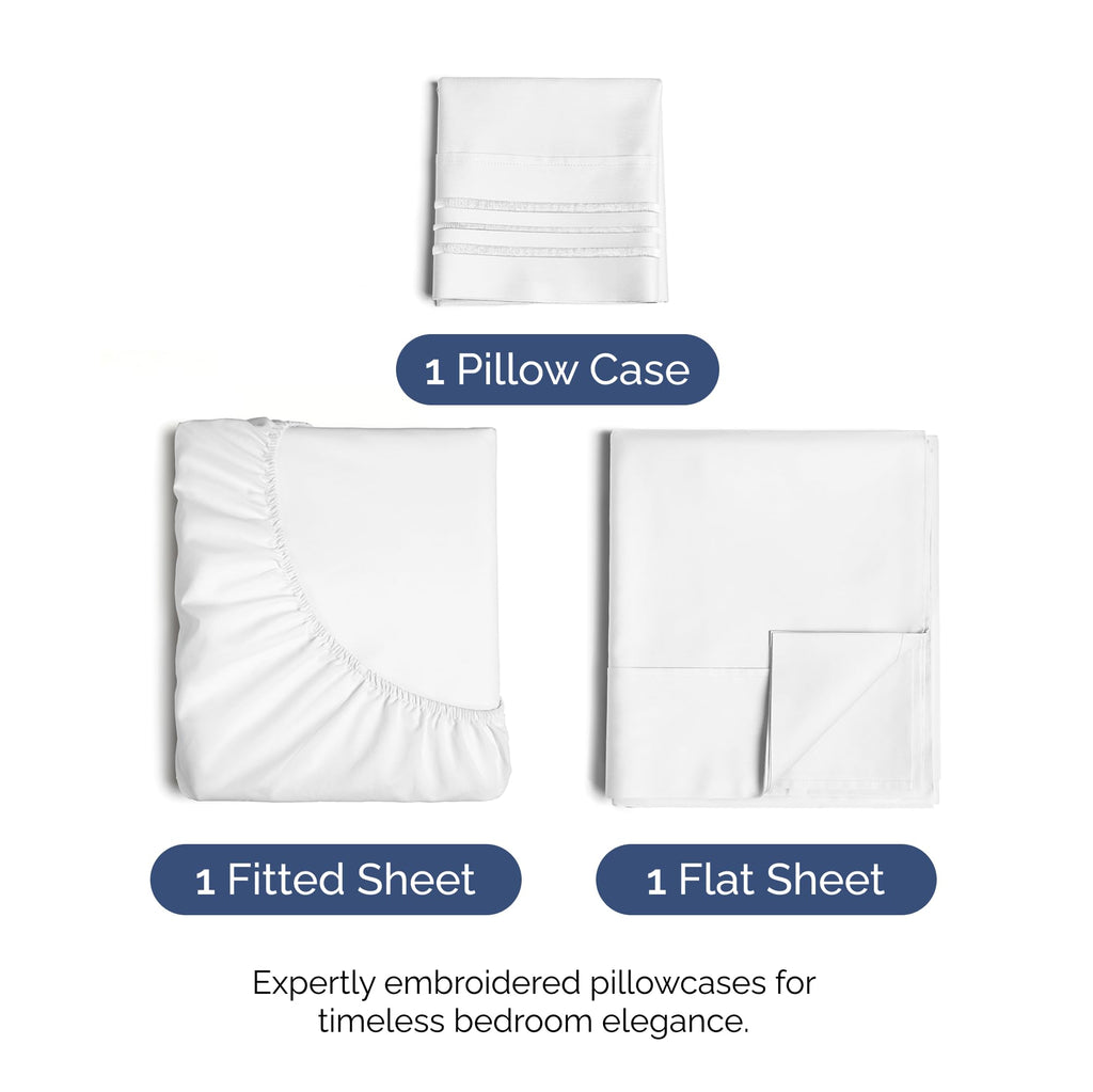 CGK Unlimited 4 Piece Sheet Set - Ultra-Soft, Breathable & Cooling Bed Sheets Set - Hotel Luxury Bedding for Women & Men with Deep Pockets - Wrinkle & Fade Free - Oeko-Tex