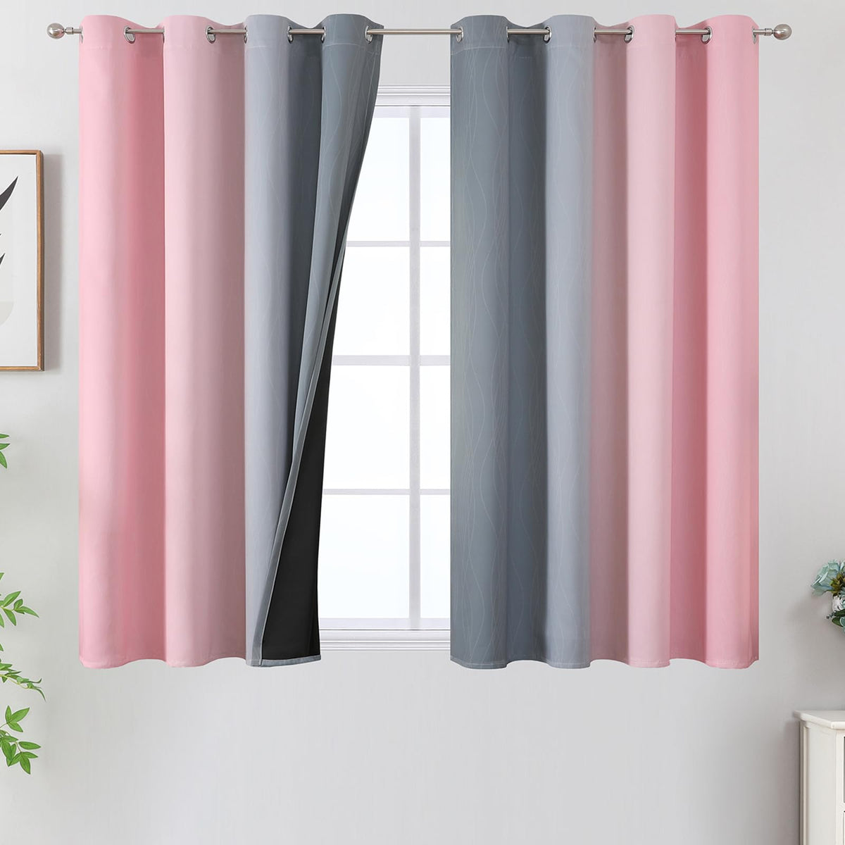 Estelar Textiler Ombre Blackout Curtains for Bedroom 2 Panels Set