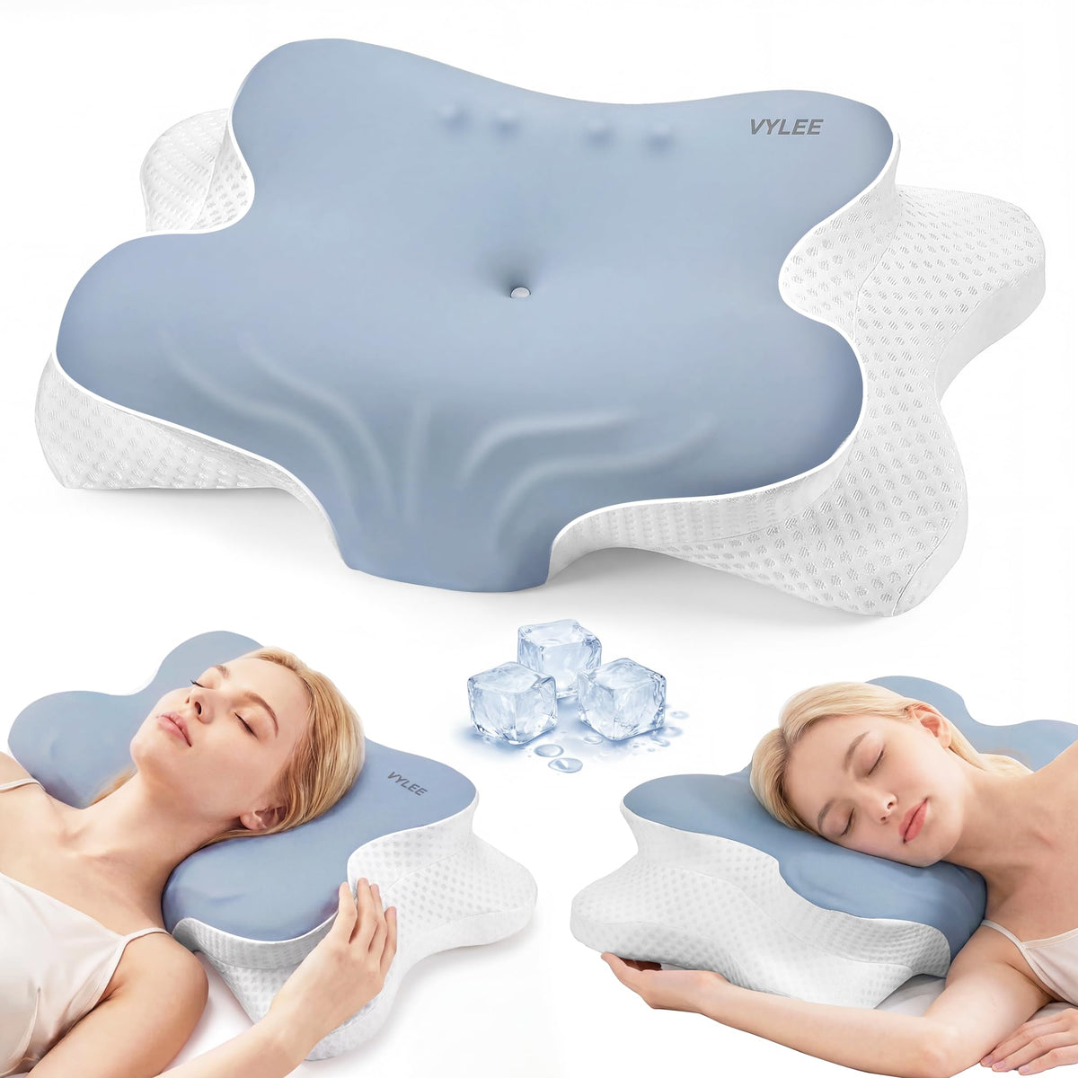 VYLEE Cervical Neck Pillow, Memory Foam Contour Pillow