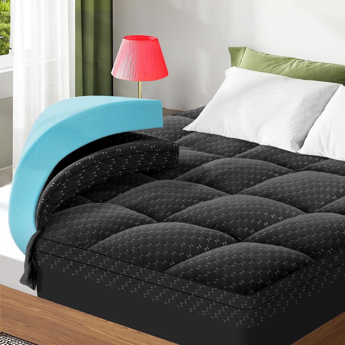 VALUXE 3-Inch Dual-Layer Memory Foam Mattress Topper