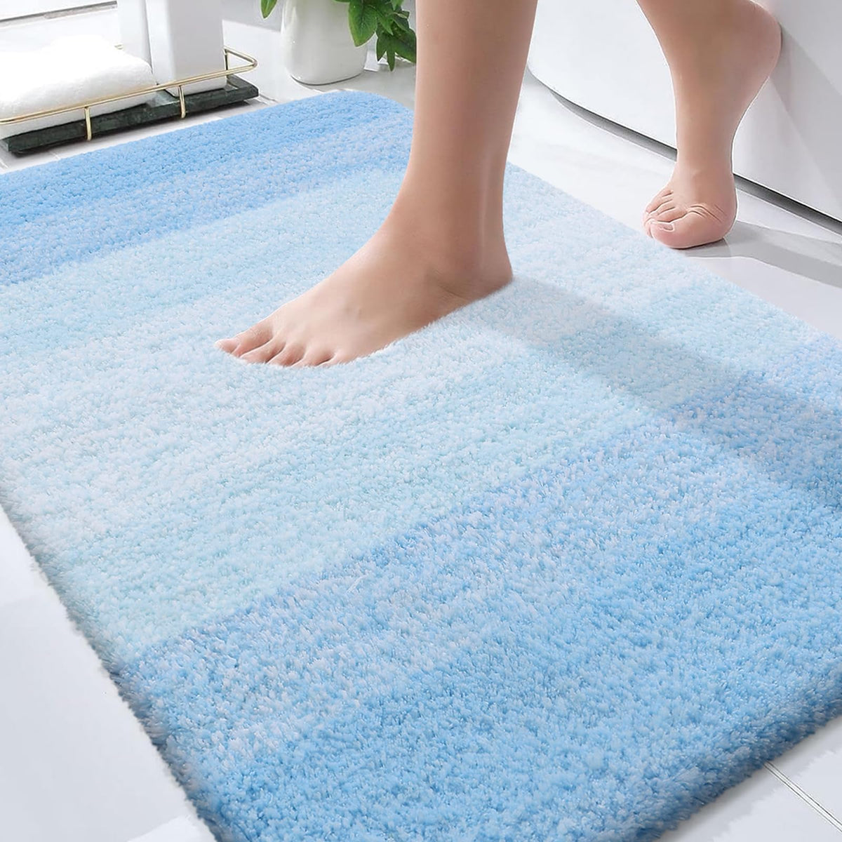 OLANLY Extra-Soft Absorbent Microfiber Bathroom Rug Mat