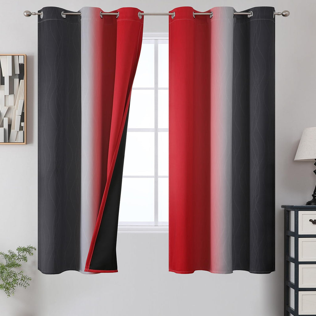 Estelar Textiler Ombre Blackout Curtains for Bedroom 2 Panels Set