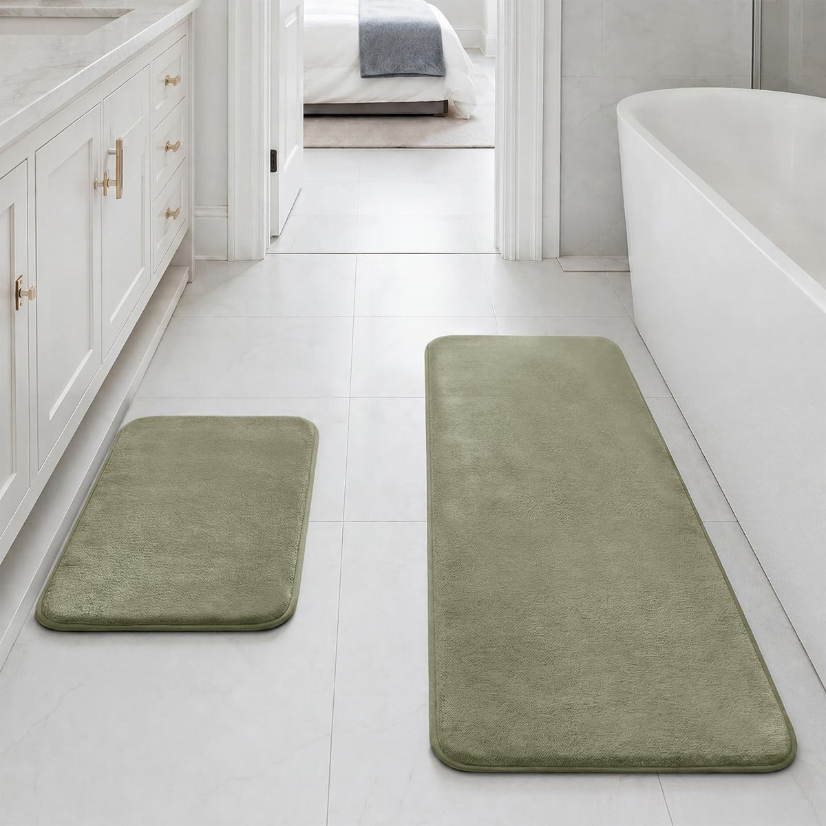HUXMEYSON 3-Piece Soft Absorbent Non-Slip Bathroom Rug Set