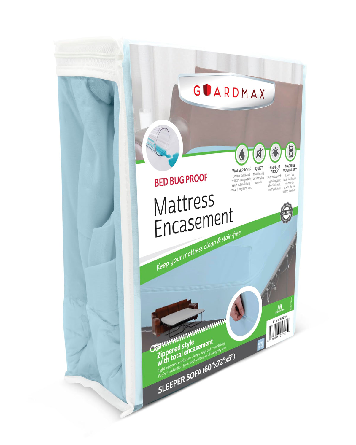 Guardmax Waterproof Jersey-Knit Zippered Mattress Encasement