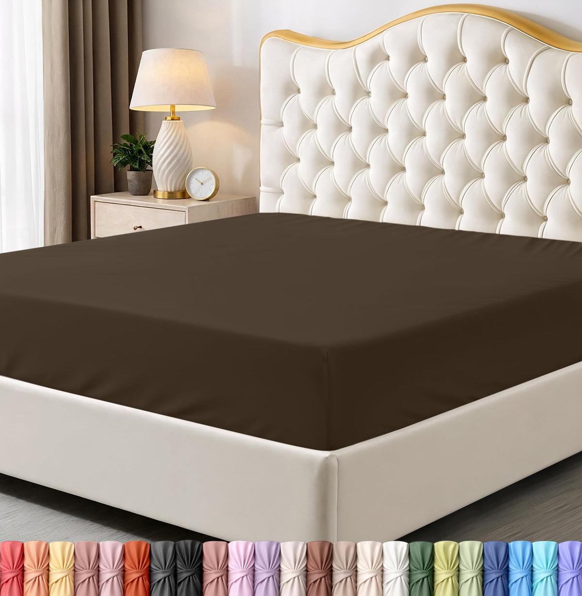 Fitted Sheet, Ultra Soft Fits Up to 16 Inch Deep Pocket