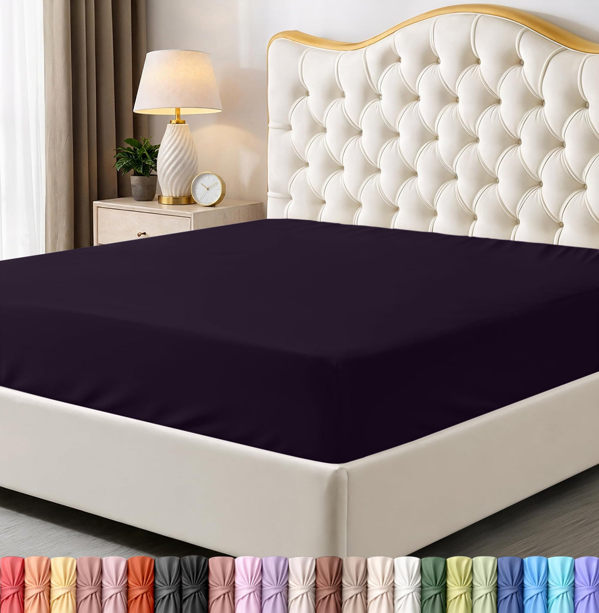Fitted Sheet, Ultra Soft Fits Up to 16 Inch Deep Pocket