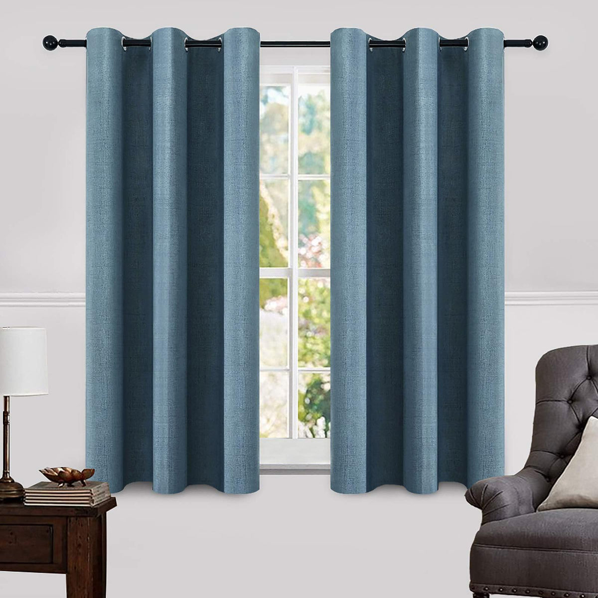 MIULEE Linen-Textured Thermal Insulated Blackout Curtains