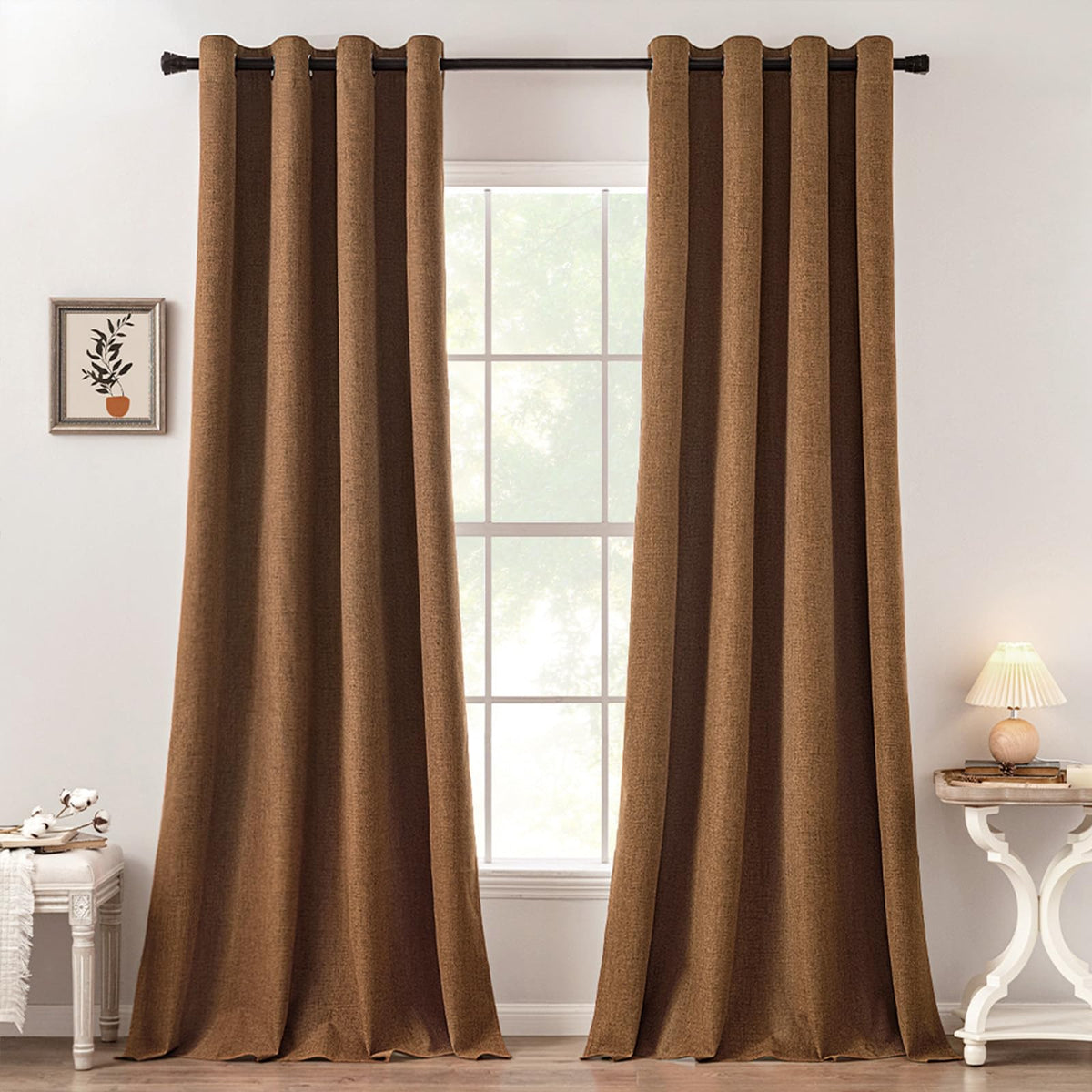 MIULEE Linen-Textured Thermal Insulated Blackout Curtains