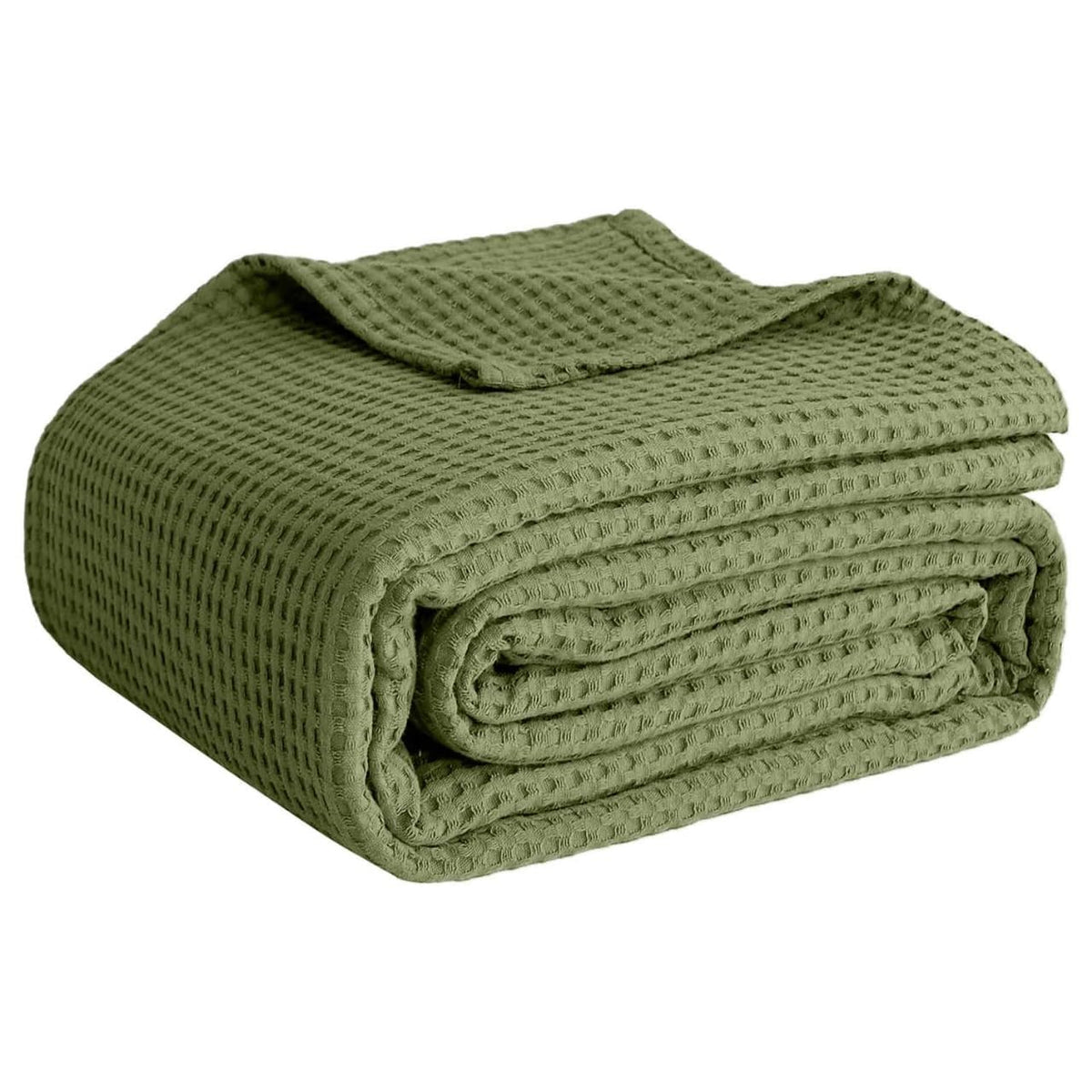 100% Cotton Waffle-Weave Lightweight Summer Bed Blanket