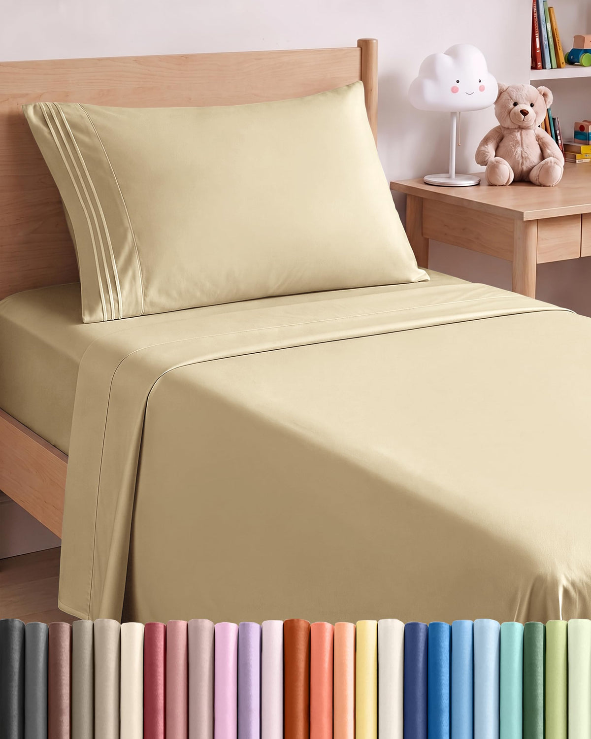 CGK Unlimited 4 Piece Sheet Set - Ultra-Soft, Breathable & Cooling Bed Sheets Set - Hotel Luxury Bedding for Women & Men with Deep Pockets - Wrinkle & Fade Free - Oeko-Tex