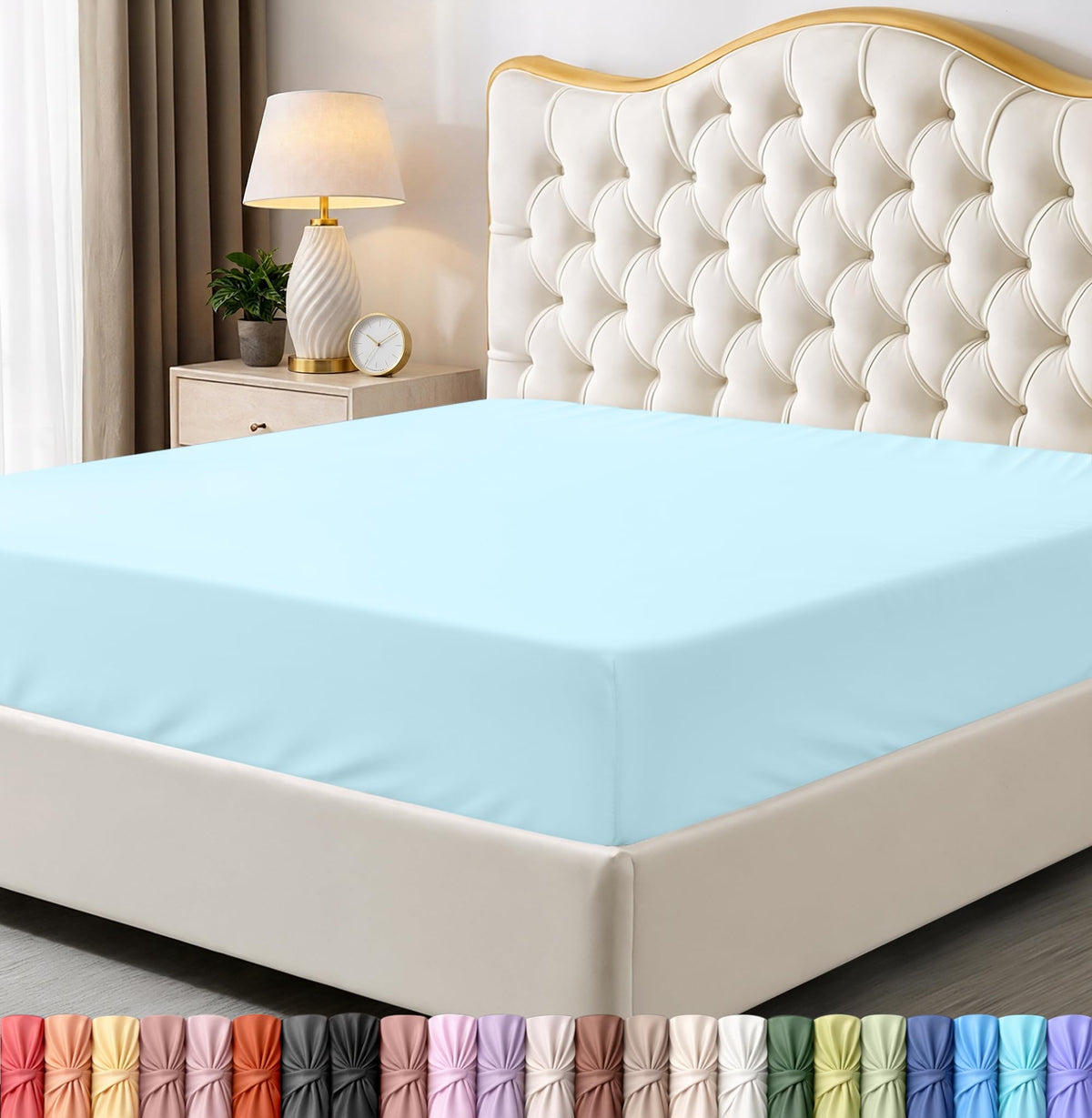 Fitted Sheet, Ultra Soft Fits Up to 16 Inch Deep Pocket