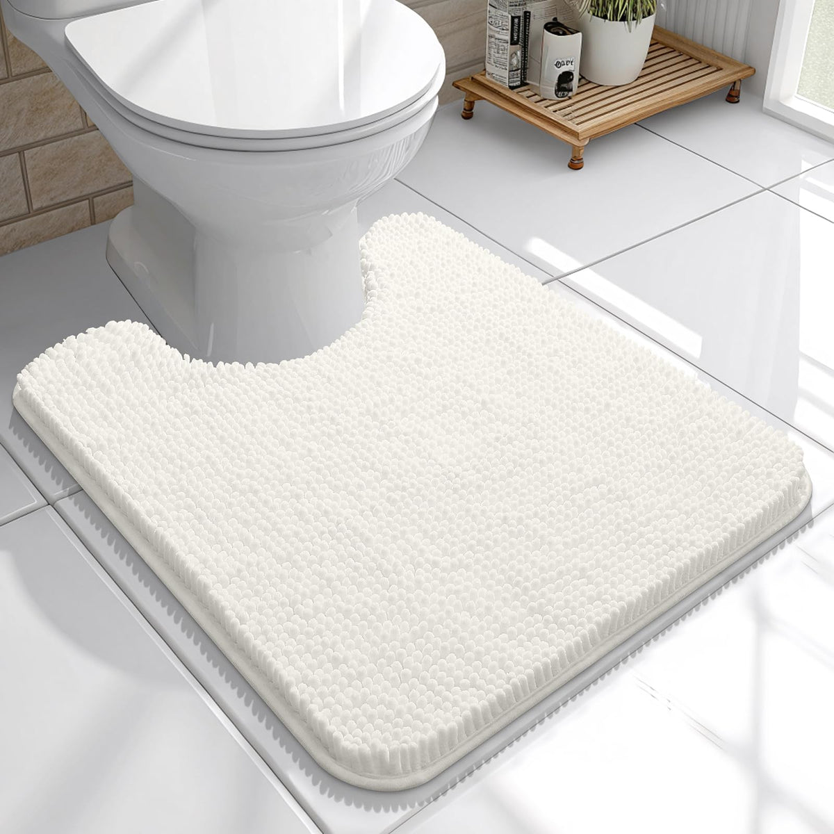 OLANLY Extra-Soft Absorbent Chenille Bathroom Rug Mat