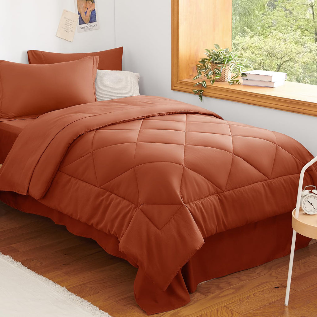 CozyLux Comforter Set, Down Alternative Bedding Set with Sheets, 5/7 Pieces