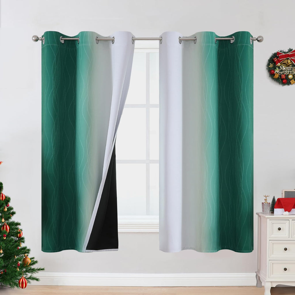 Estelar Textiler Ombre Blackout Curtains for Bedroom 2 Panels Set