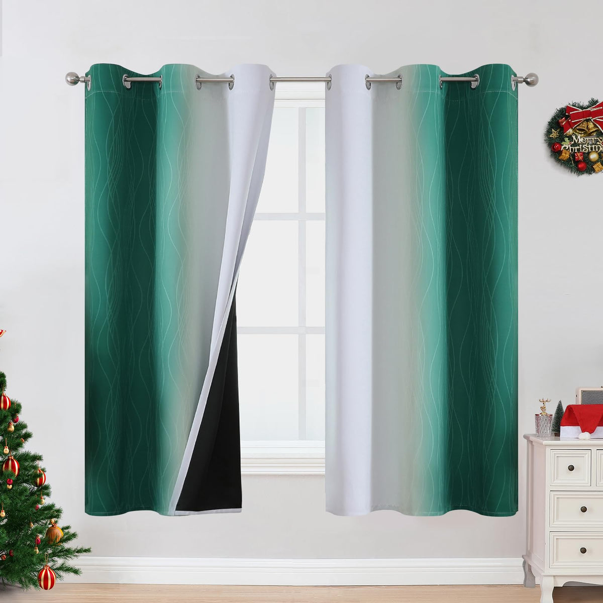 Estelar Textiler Ombre Blackout Curtains for Bedroom 2 Panels Set