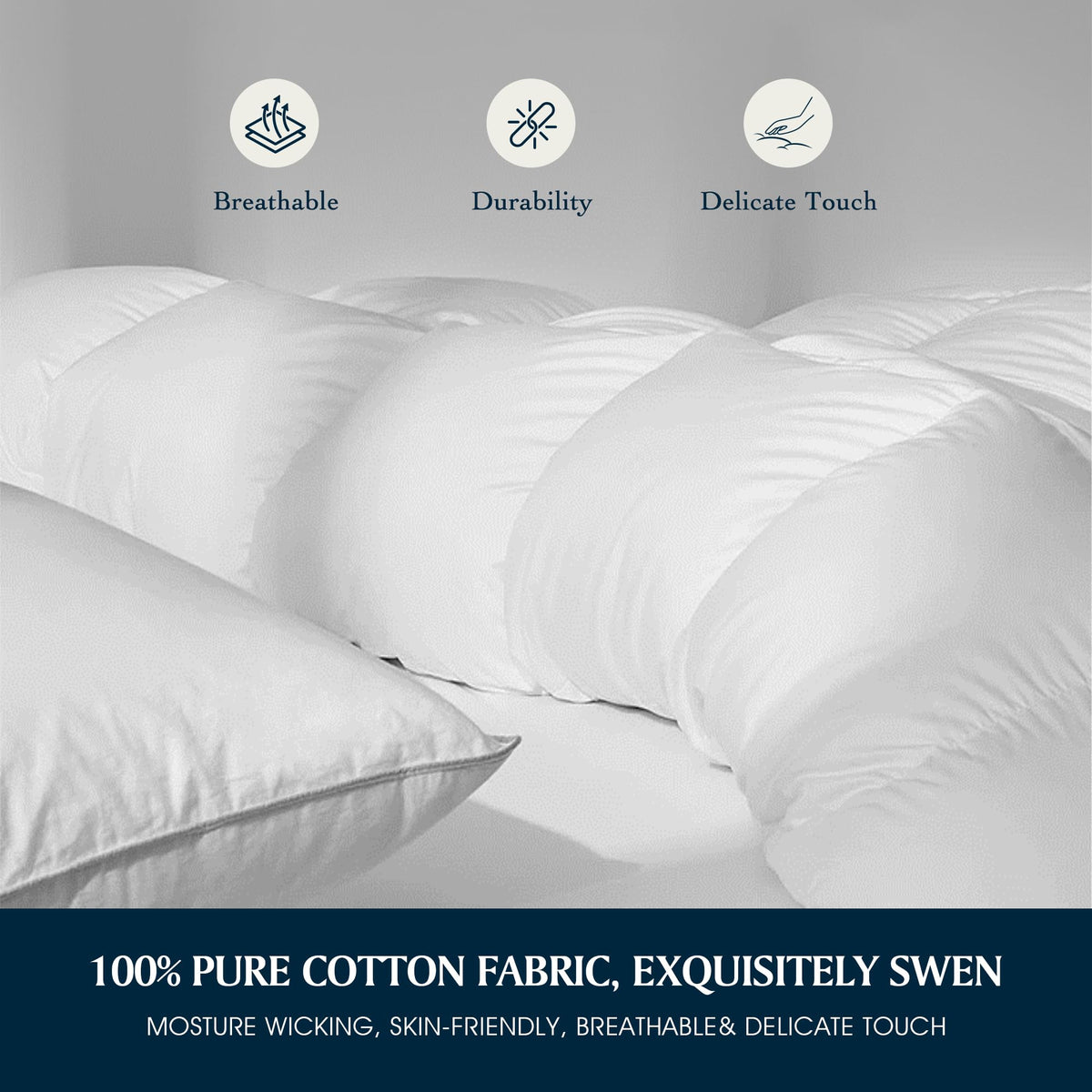 Serta Goose Feather Down Fiber Cotton Comforter