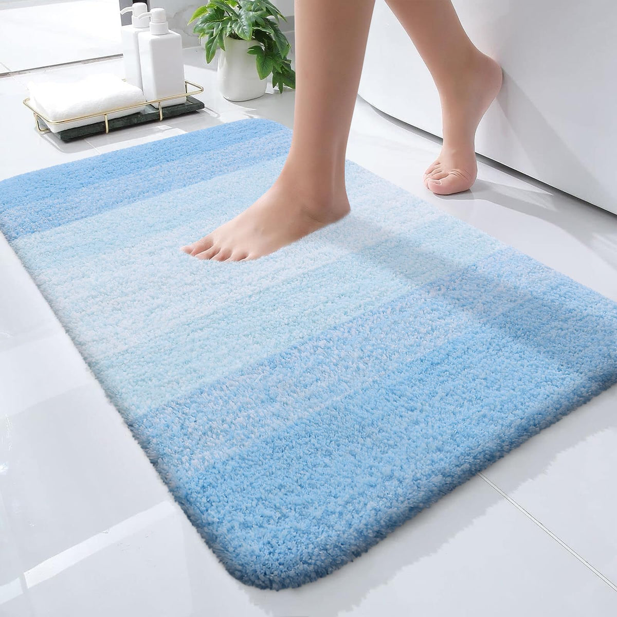 OLANLY Extra-Soft Absorbent Microfiber Bathroom Rug Mat