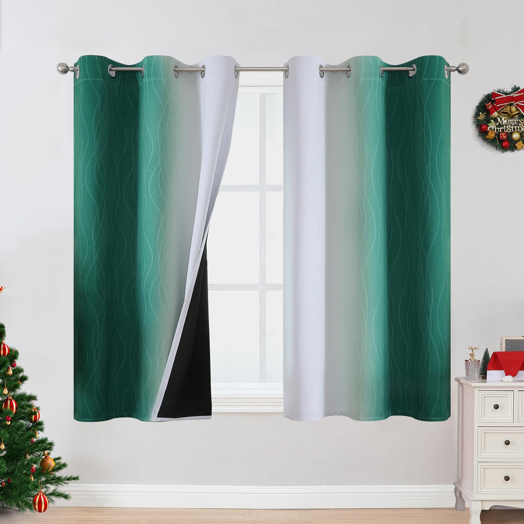 Estelar Textiler Ombre Blackout Curtains for Bedroom 2 Panels Set