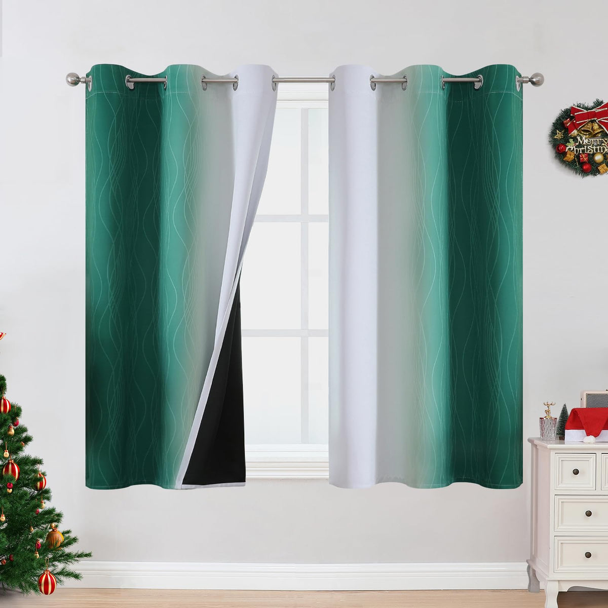 Estelar Textiler Ombre Blackout Curtains for Bedroom 2 Panels Set