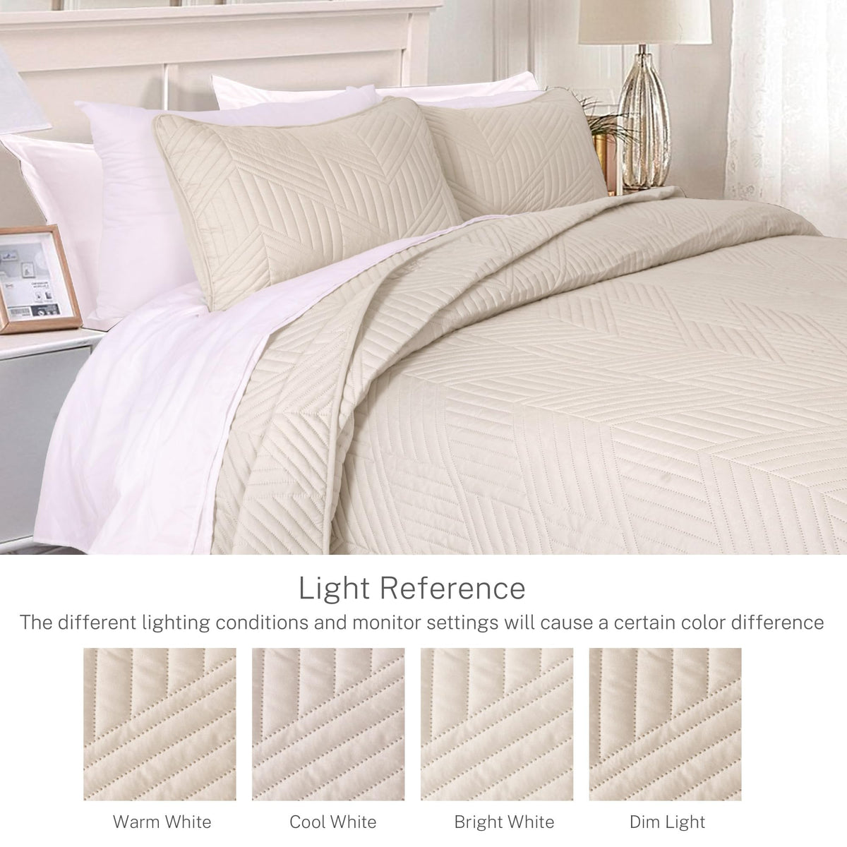 Exclusivo Mezcla Quilt Bedding Set, Lightweight Bedspreads Soft Modern Geometric Coverlet Set