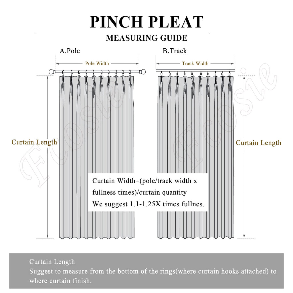Fcosie Extra Long Velvet Curtain Pinch Pleated Drape 10-24 ft Length Custom-Made Drapery for High Ceilings, Room Darkening Curtain Panel, Loft Window Draperies for Theater Hall Gallery Cinema, 2 PCS