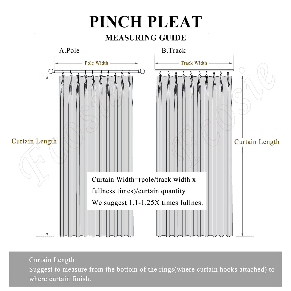 Fcosie Extra Long Velvet Curtain Pinch Pleated Drape 10-24 ft Length Custom-Made Drapery for High Ceilings, Room Darkening Curtain Panel, Loft Window Draperies for Theater Hall Gallery Cinema, 2 PCS