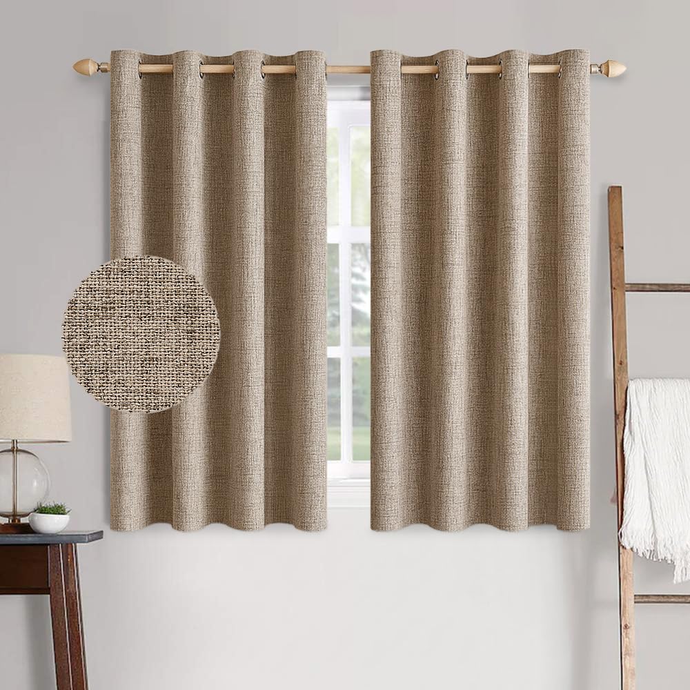 MIULEE Linen-Textured Thermal Insulated Blackout Curtains