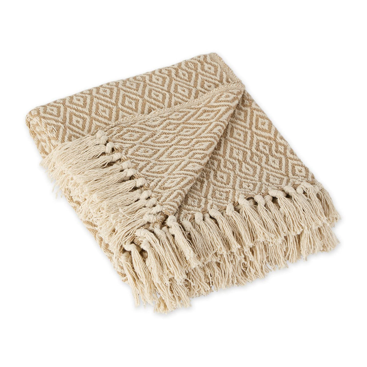 DII Rustic Farmhouse Double-Diamond Woven Throw Blanket