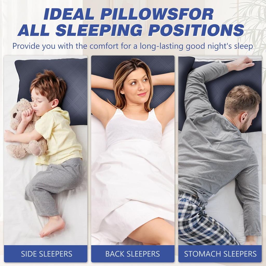 Vorouhals Hotel Collection Bed Pillows for Sleeping 2 Pack Cooling Pillows Set of 2 for Back, Stomach or Side Sleepers, Super Soft Down Alternative Microfiber Filled Pillows