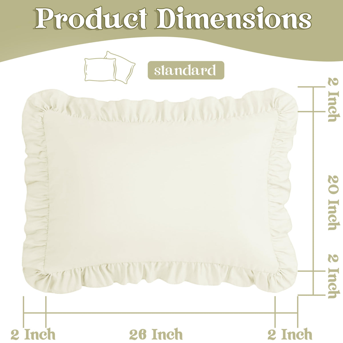 KKJIAF Ruffle Pillow Cases