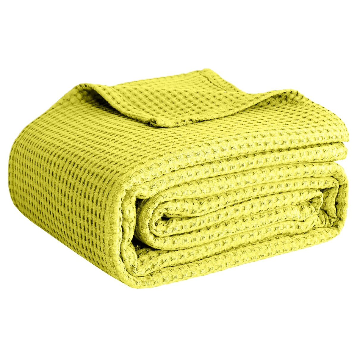 100% Cotton Waffle-Weave Lightweight Summer Bed Blanket