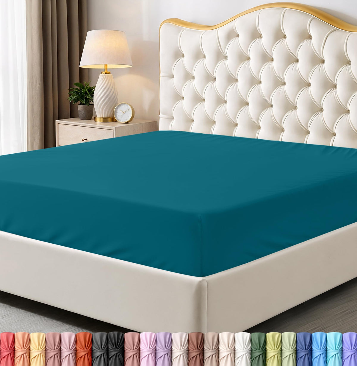Fitted Sheet, Ultra Soft Fits Up to 16 Inch Deep Pocket